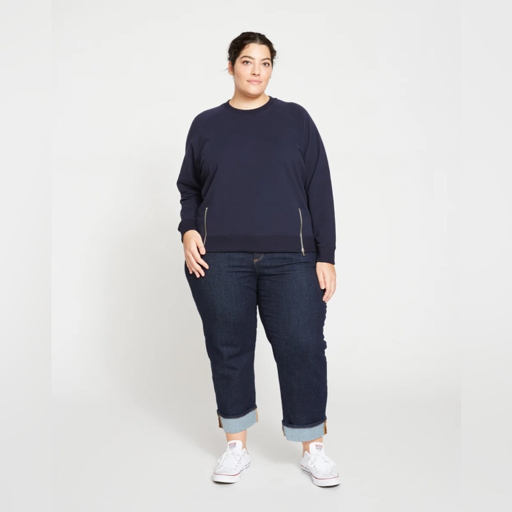 NWT Universal Standard Terry Side Zip Pullover - Midnight